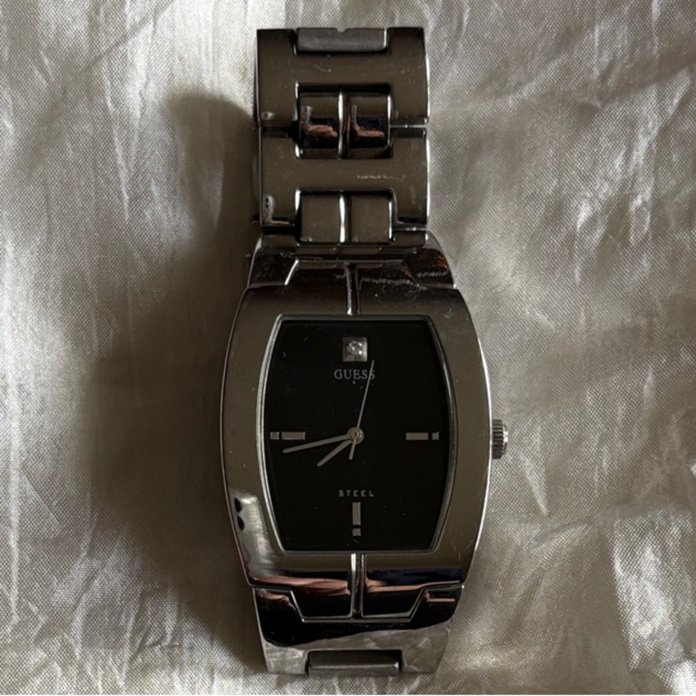 Silver And Black Rectangular Watch - image 1